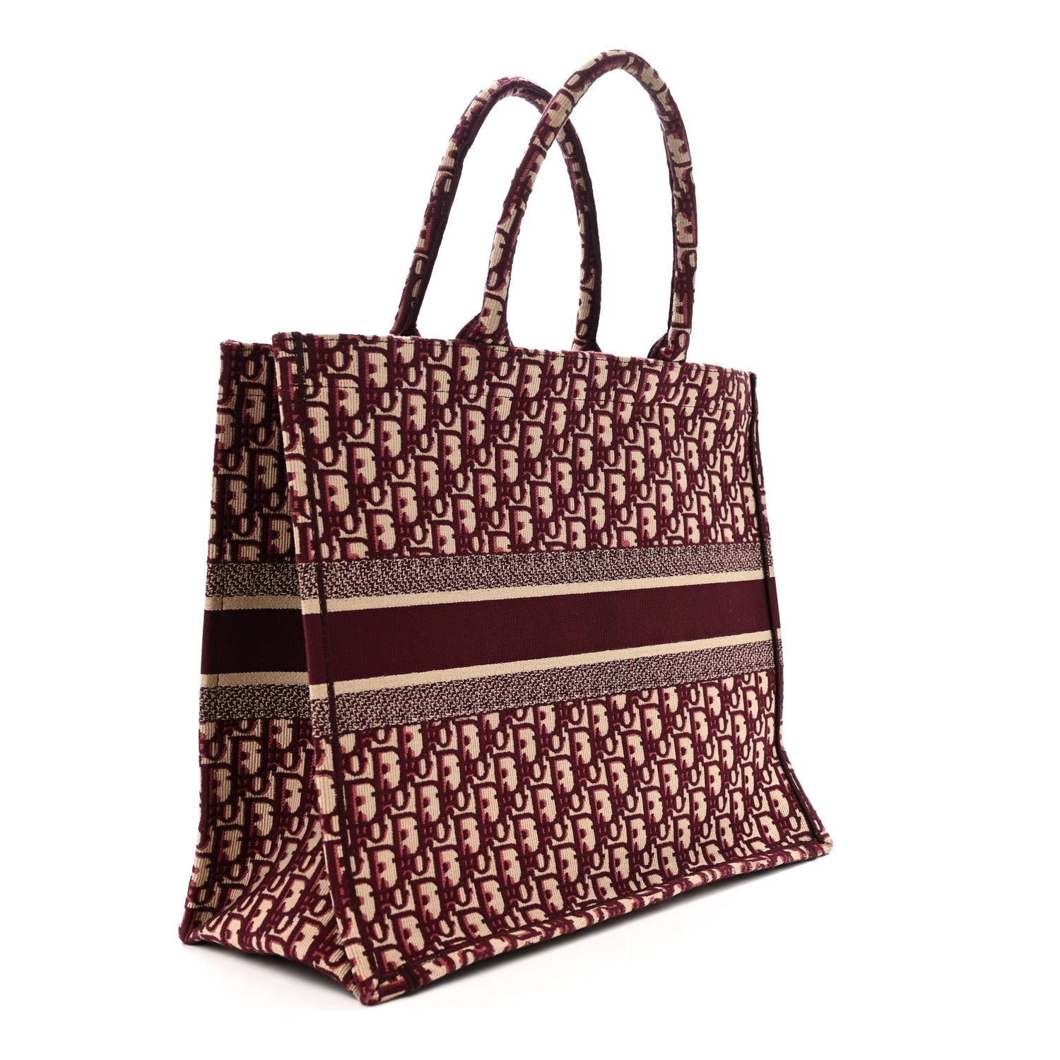 Christian Dior Oblique Large Book Tote Burgundy Multicolor 3 of 12