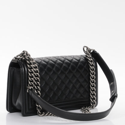 Chanel Calfskin Quilted Medium Boy Flap Black 3 of 8