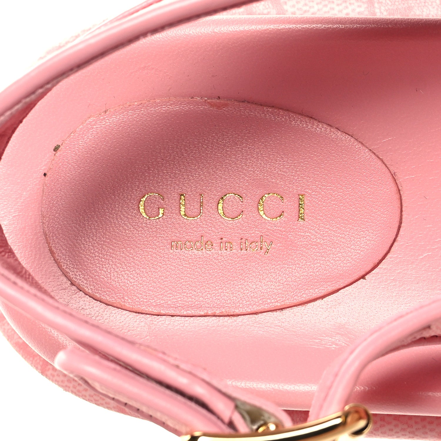 Gucci GG Supreme Monogram Granada Kid Angelina Platform 35mm Slingback Sandals 37.5 Cotton Candy Dark Cotton Candy Wild Rose 8 of 8