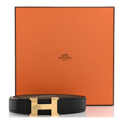 Hermes Swift Epsom 24mm Mini Constance H Belt 100 40 Black Etoupe 6 of 6