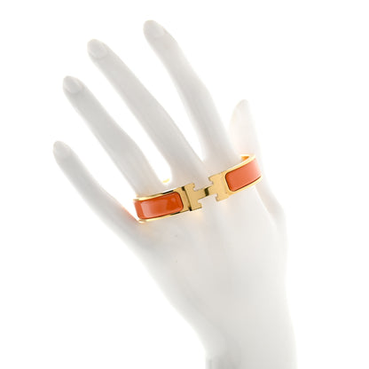 Hermes Enamel Narrow Clic Clac H Bracelet PM Orange 2 of 6