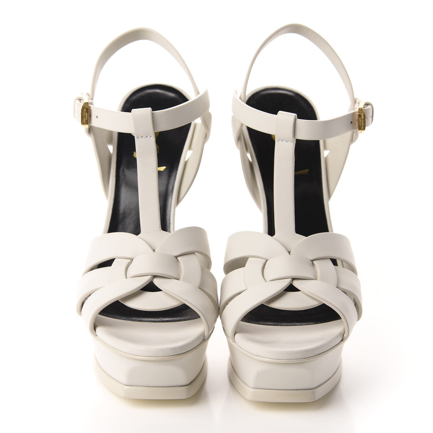 Saint Laurent Calfskin Tribute 105 Platform Sandals 36 Porcellana 2 of 10