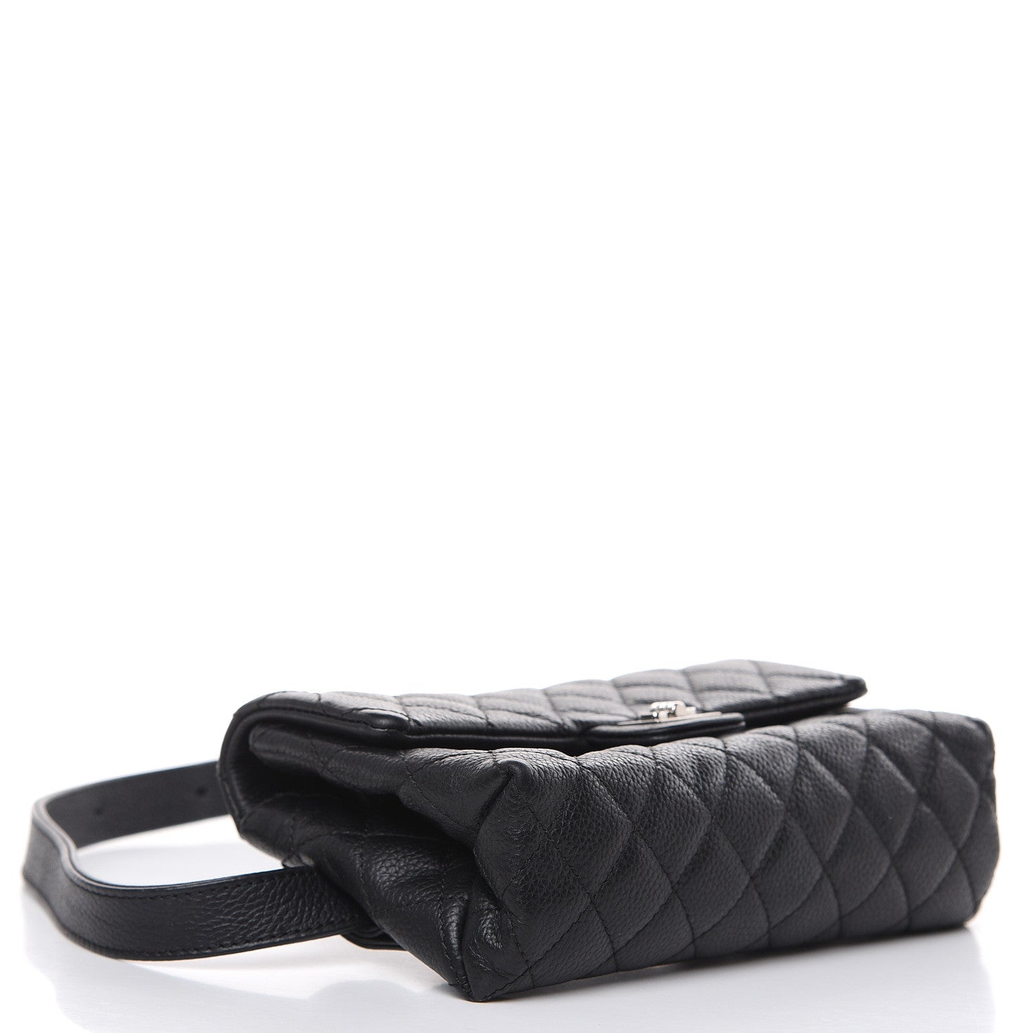 Chanel Grained Calfskin Quilted 2.55 Reissue Flap Belt Bag Clutch Black 4 of 13