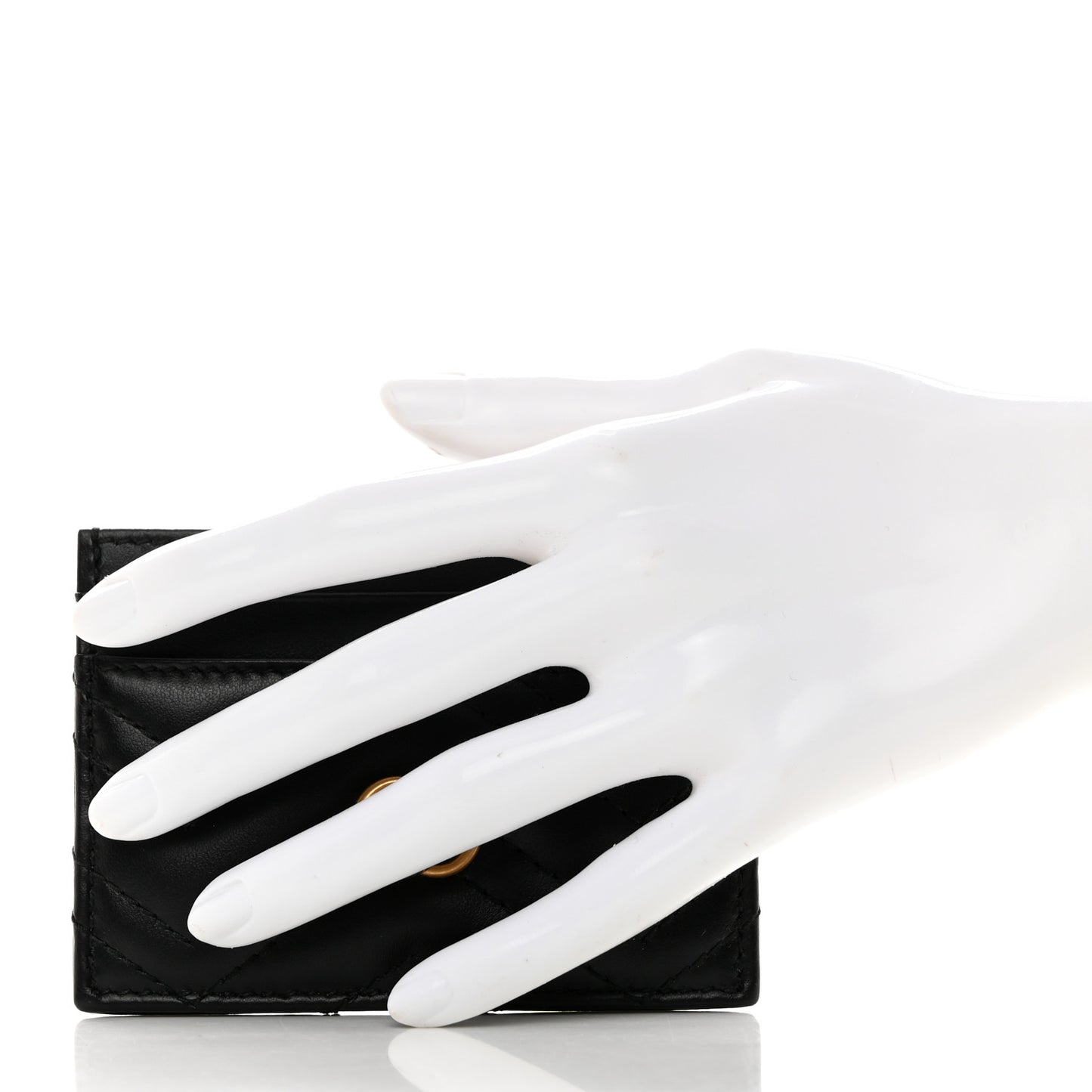 Calfskin Matelasse GG Marmont Card Holder Black