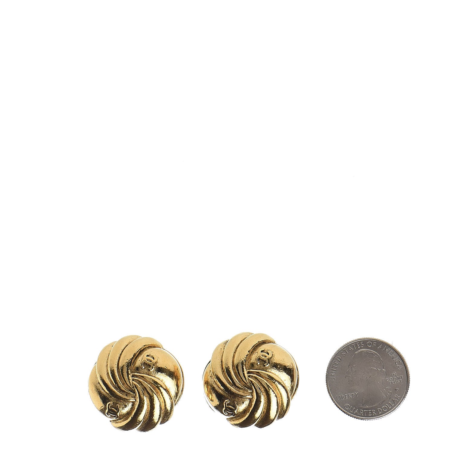 Chanel CC Clip On Earrings Gold 2 of 4
