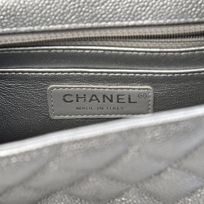 Chanel Metallic Caviar Quilted Mini Square Flap Silver 6 of 11
