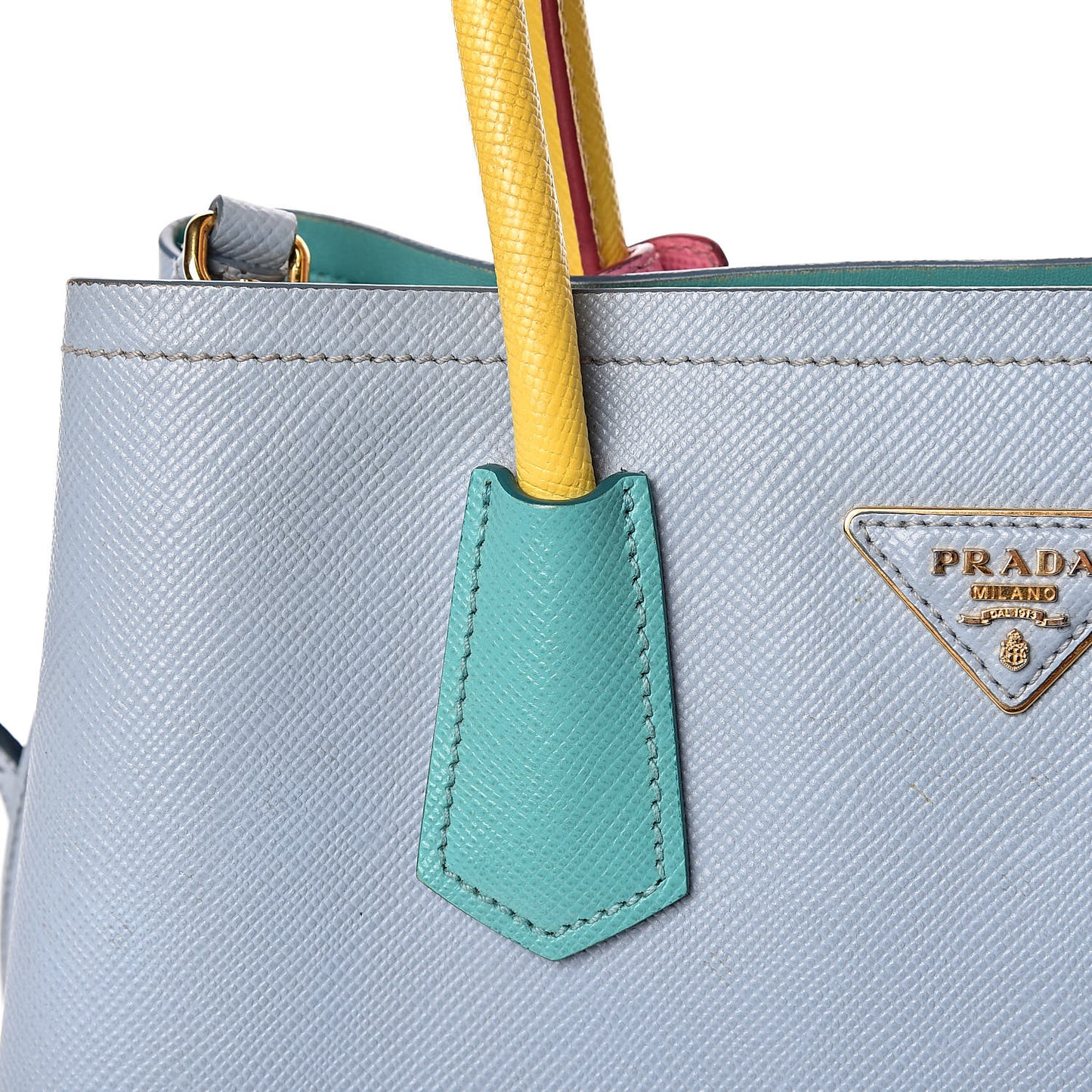 Saffiano Cuir Small Double Bag Astrale Giada Multicolor