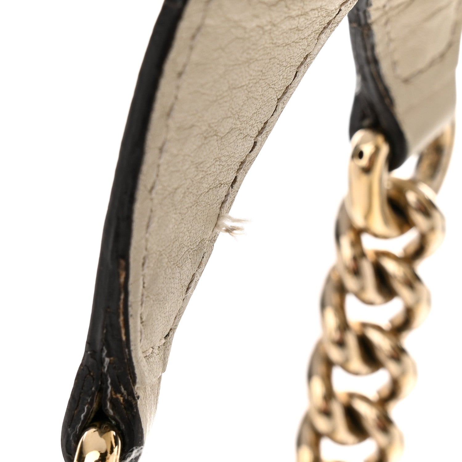 Gucci Pebbled Calfskin Medium Soho Chain Shoulder Bag Off White 15 of 16