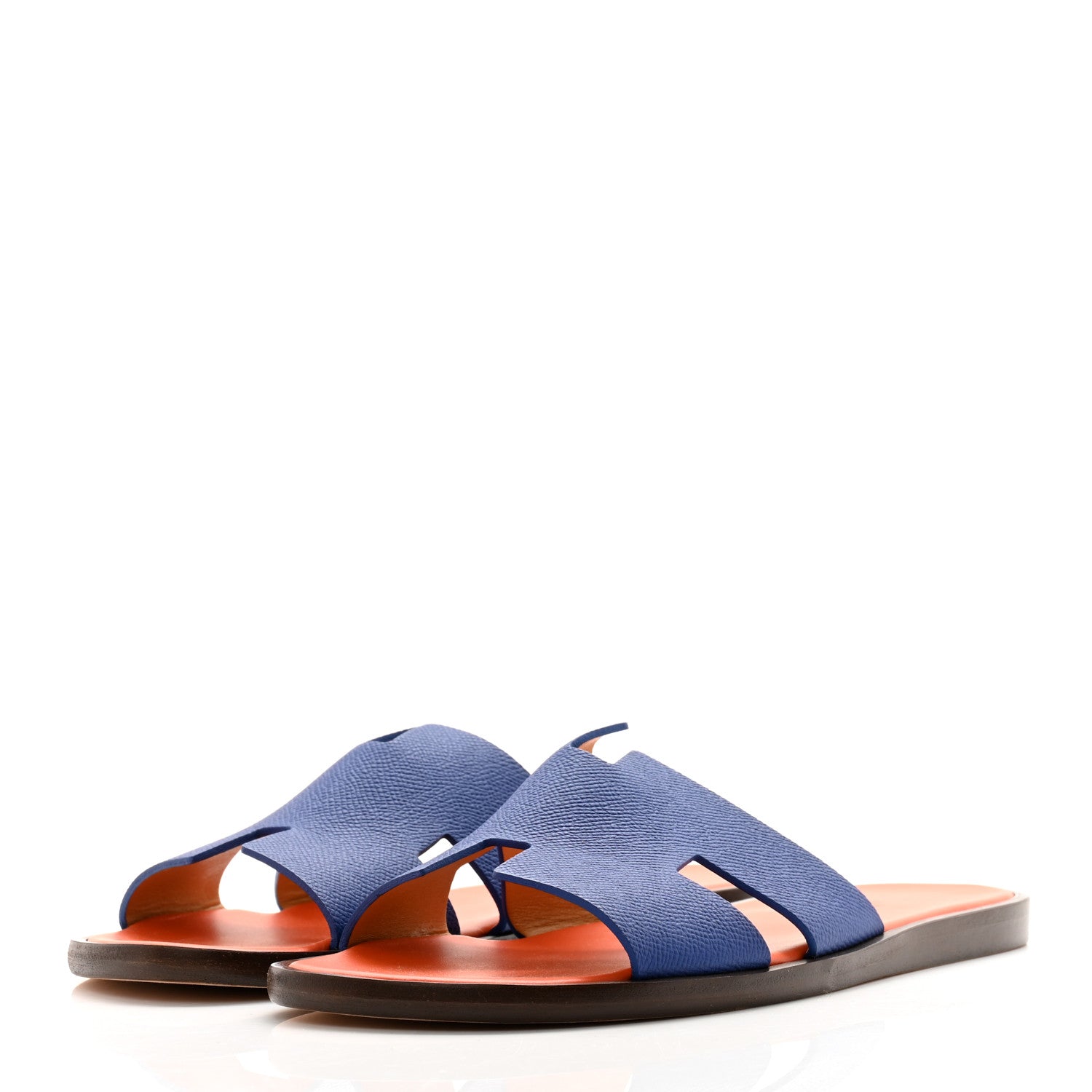 Hermes Calfskin Mens Izmir Sandals 42.5 Gold Black 3 of 8