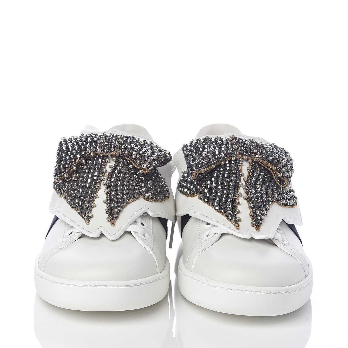 Calfskin Ayers Web Womens Ace Bow Lace Sneakers 35.5 White