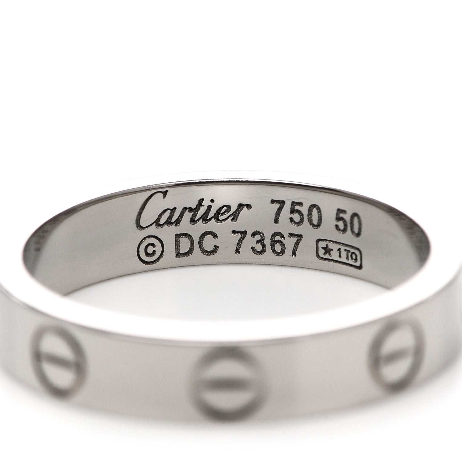 Cartier 18K White Gold 3.5mm LOVE Wedding Band Ring 50 5.25 4 of 4