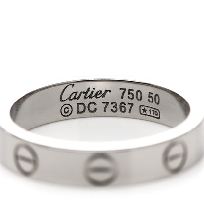 Cartier 18K White Gold 3.5mm LOVE Wedding Band Ring 50 5.25 4 of 4