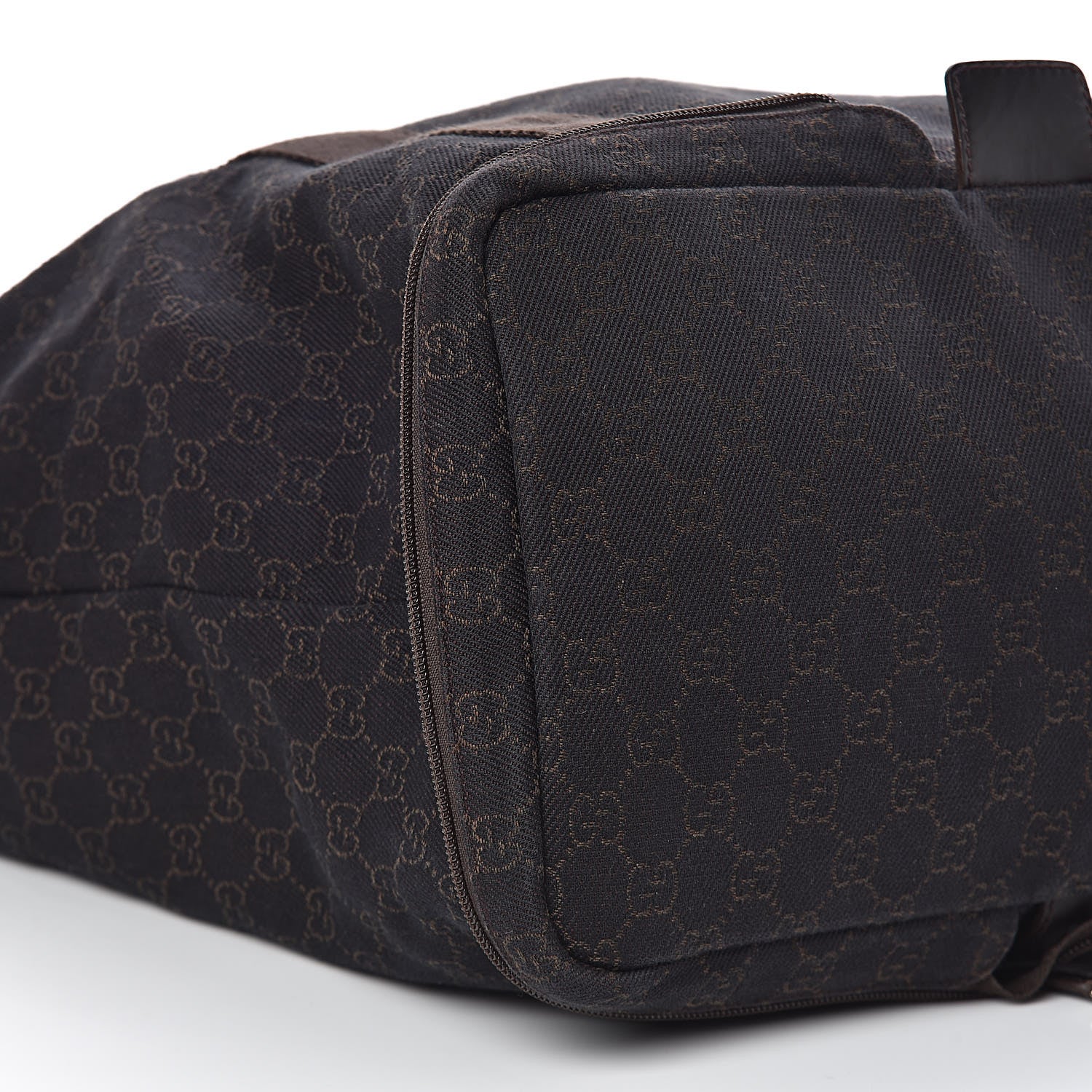 Gucci Denim Monogram Large Collapsible Travel Tote Dark Brown 8 of 9