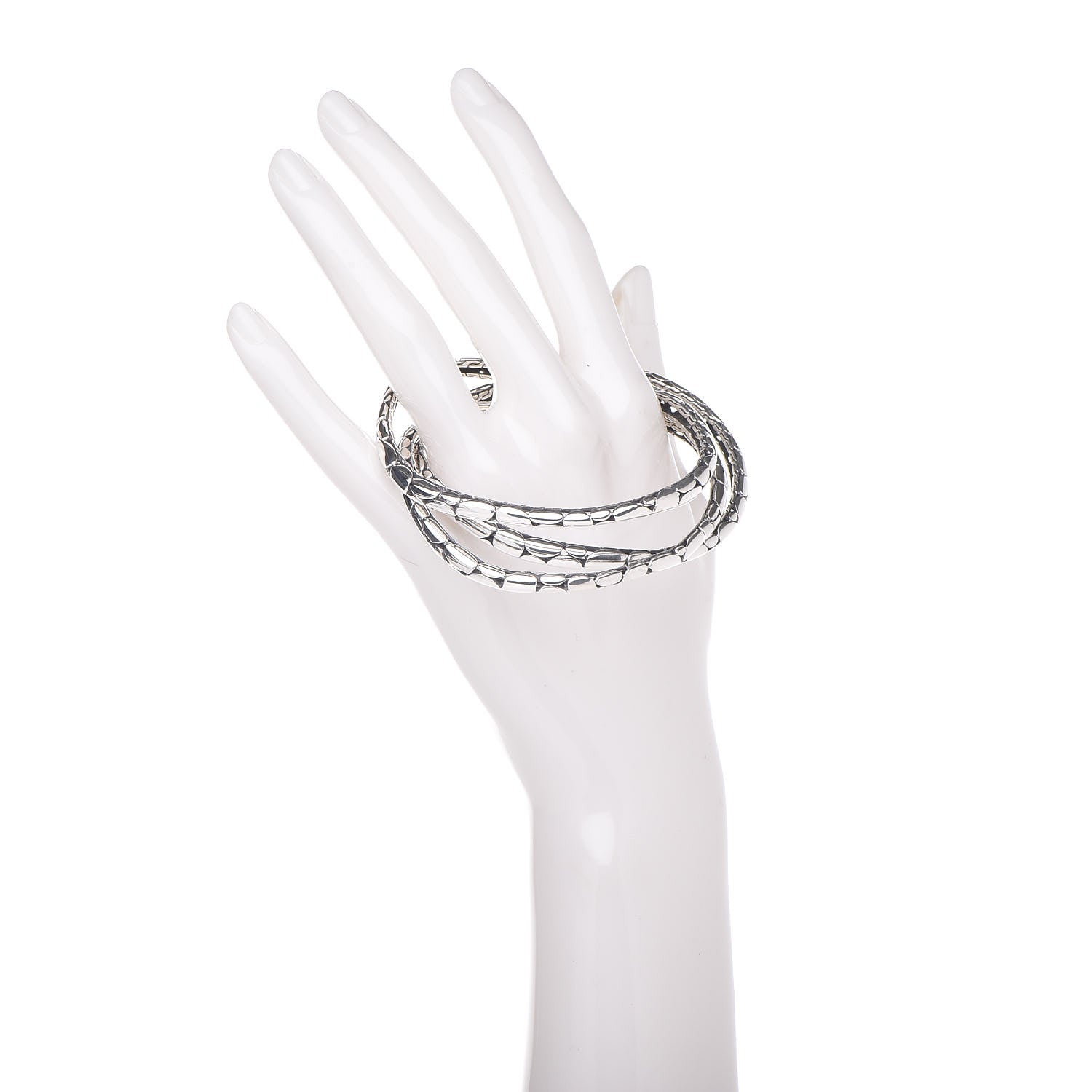John Hardy Sterling Silver Kali Slim Curved Bracelet Set of 3 2 of 4