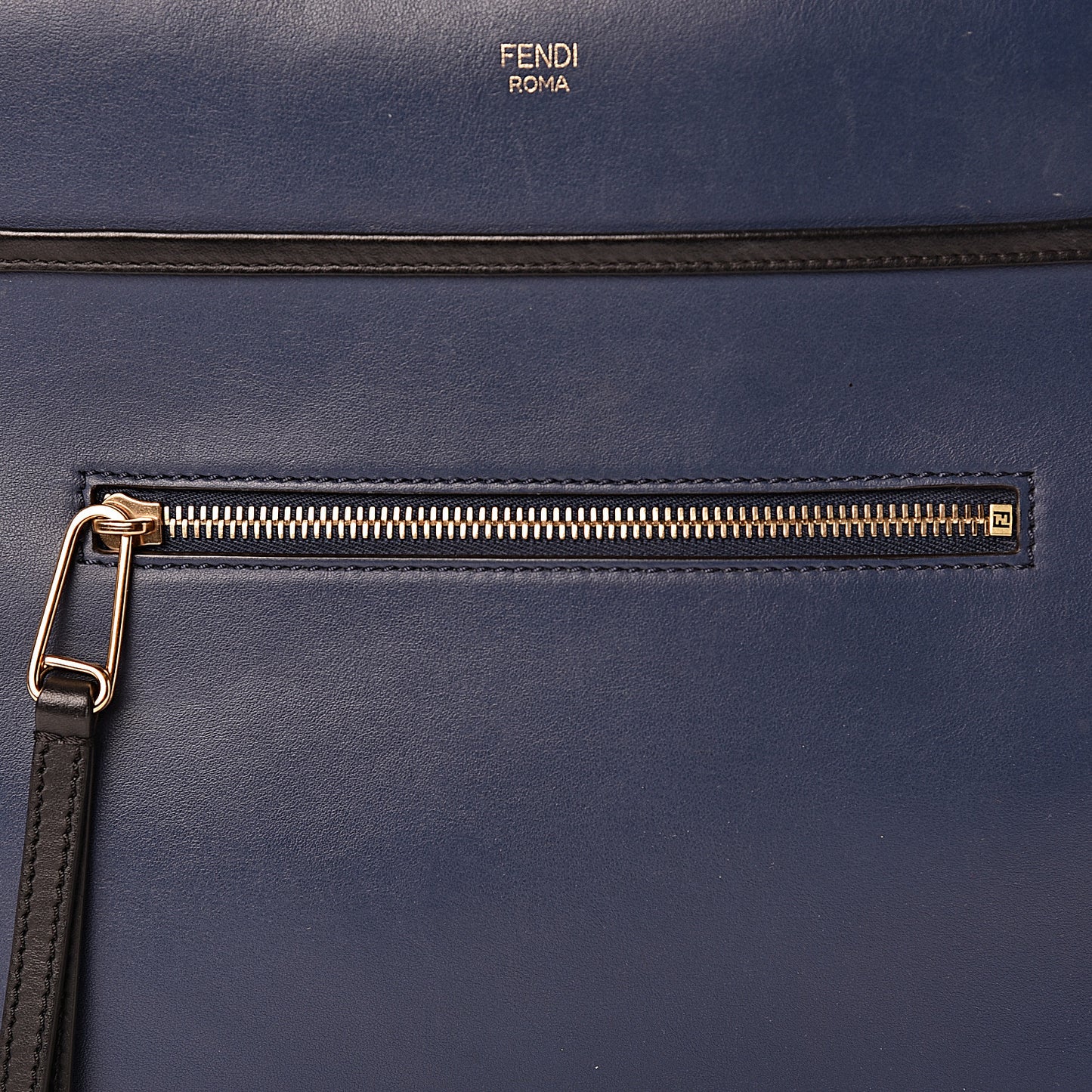 Vitello Century Opaco F is Fendi Bi-Color Regular Runaway Satchel Blu Scuro