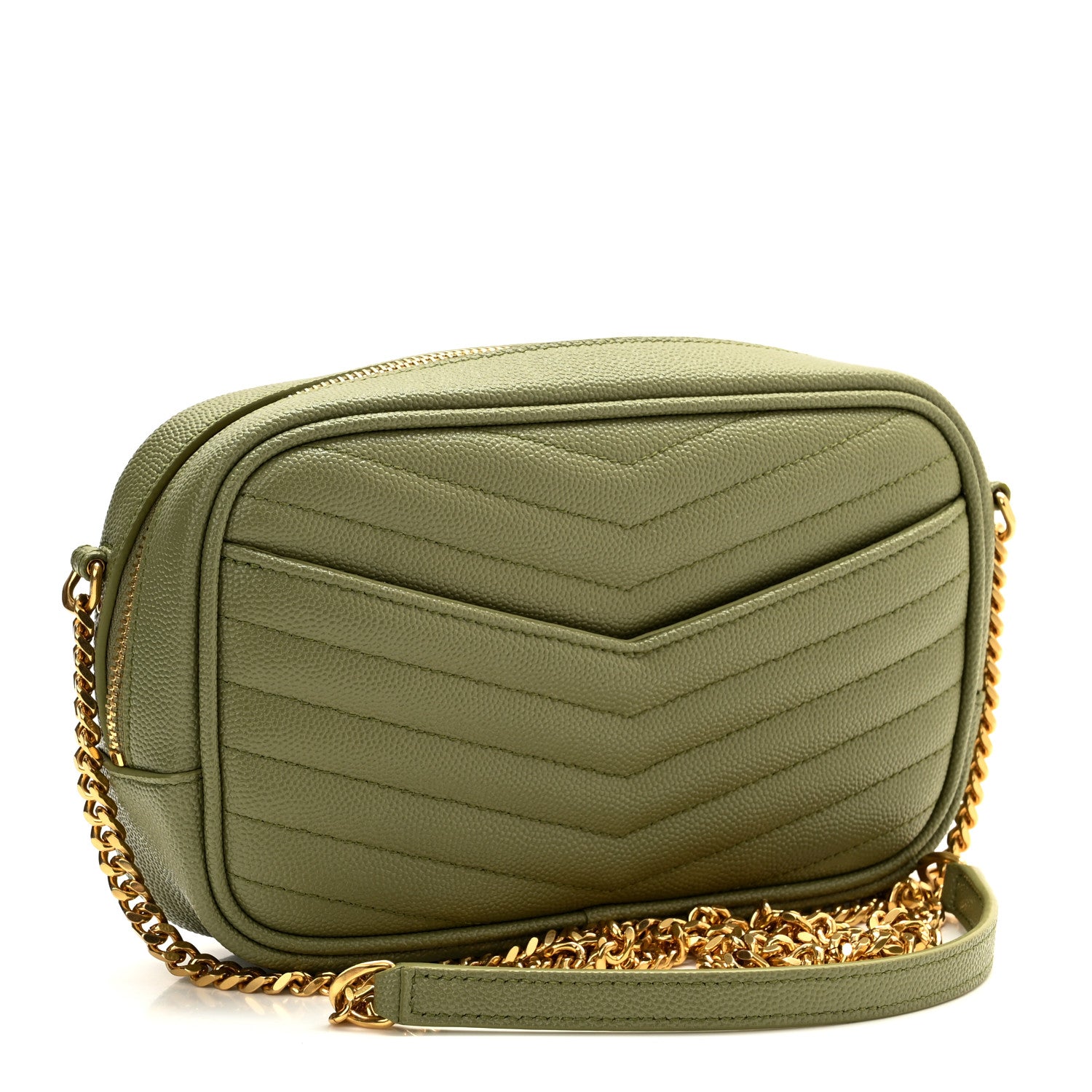 Saint Laurent Grain De Poudre Matelasse Monogram Mini Lou Camera Bag Light Sage 3 of 11