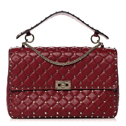 Valentino Garavani Nappa Large Rockstud Spike Shoulder Bag Rubino 1 of 11
