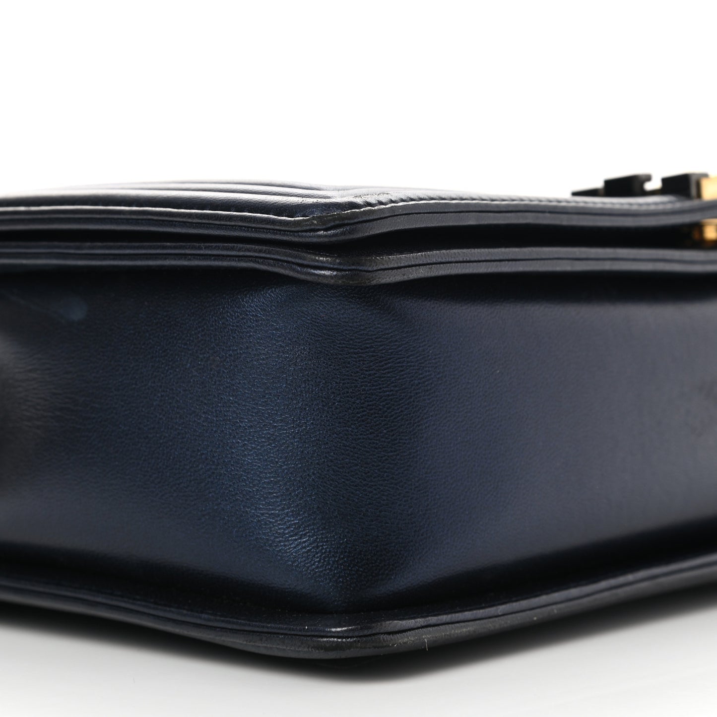 Lambskin Embossed New Medium Boy Cube Flap Navy
