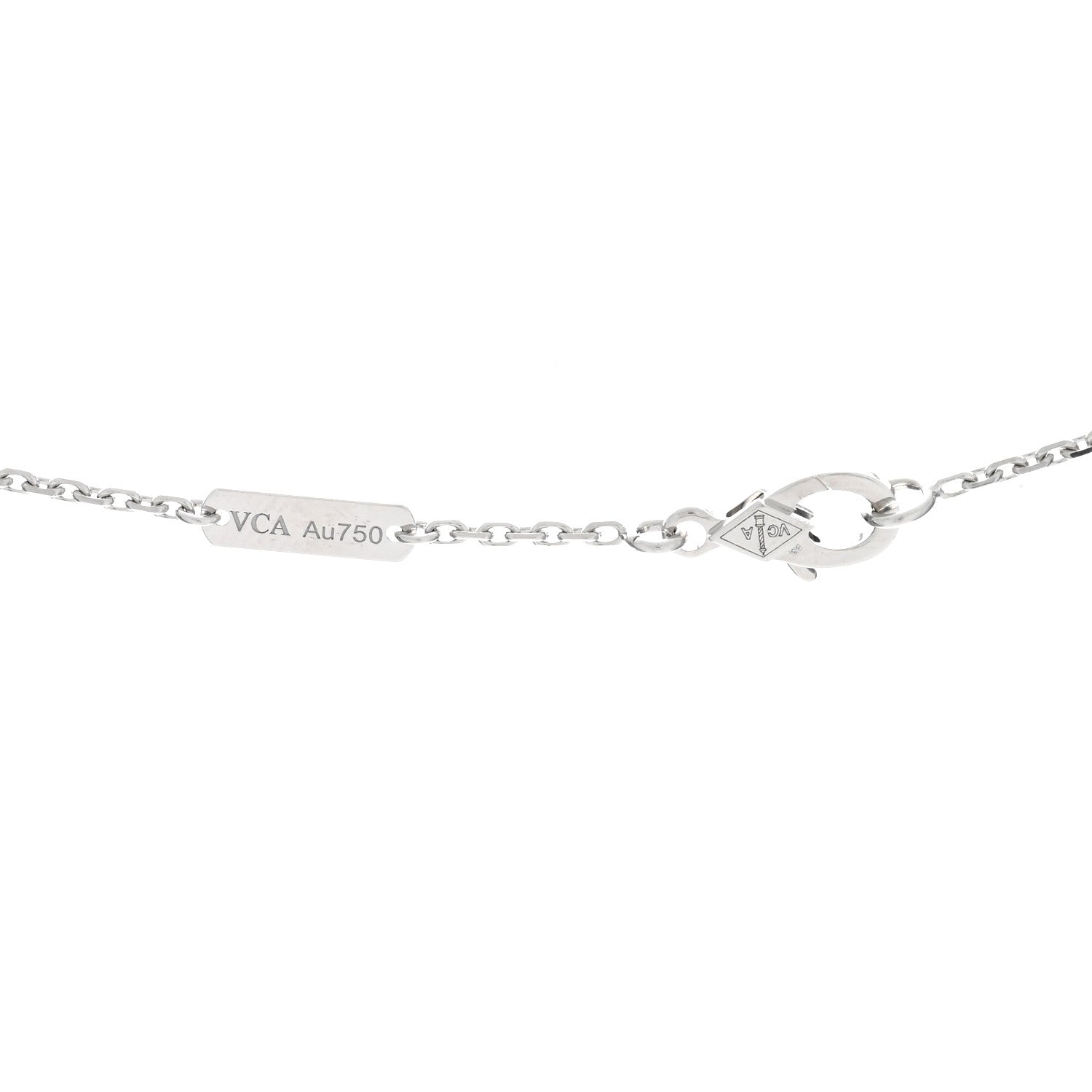 Van Cleef & Arpels 18K White Gold Mother Of Pearl Vintage Alhambra Pendant Necklace 4 of 4