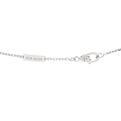 Van Cleef & Arpels 18K White Gold Mother Of Pearl Vintage Alhambra Pendant Necklace 4 of 4