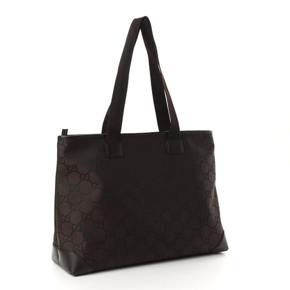 Gucci Nylon Monogram Calfskin Large Tote Bag Brown 2 of 8