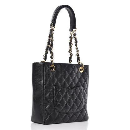 Chanel Caviar Quilted Petit Shopping Tote PST Black 3 of 11