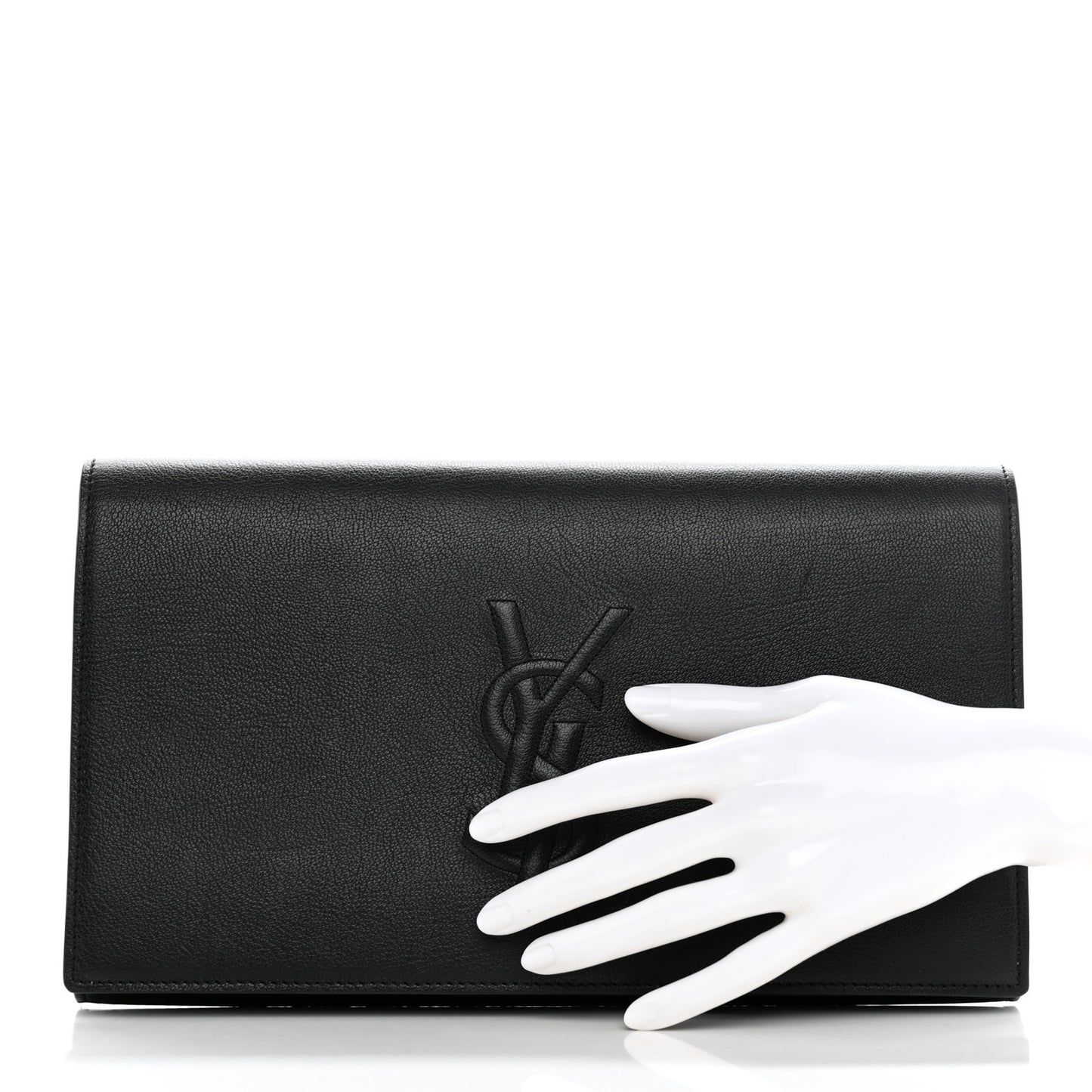 Calfskin Monogram Large Belle De Jour Clutch Black