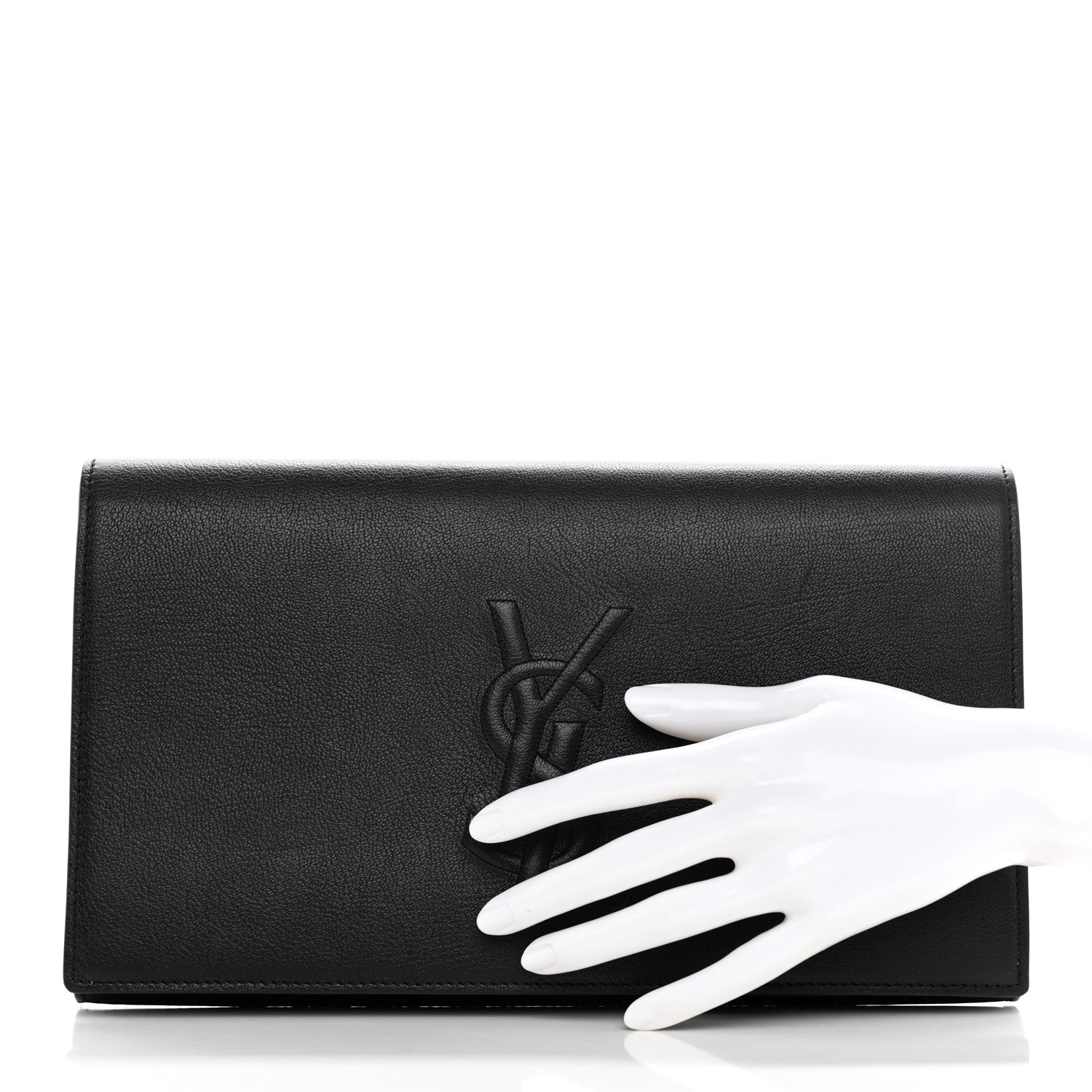 Saint Laurent Calfskin Monogram Large Belle De Jour Clutch Black 2 of 9