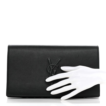 Saint Laurent Calfskin Monogram Large Belle De Jour Clutch Black 2 of 9