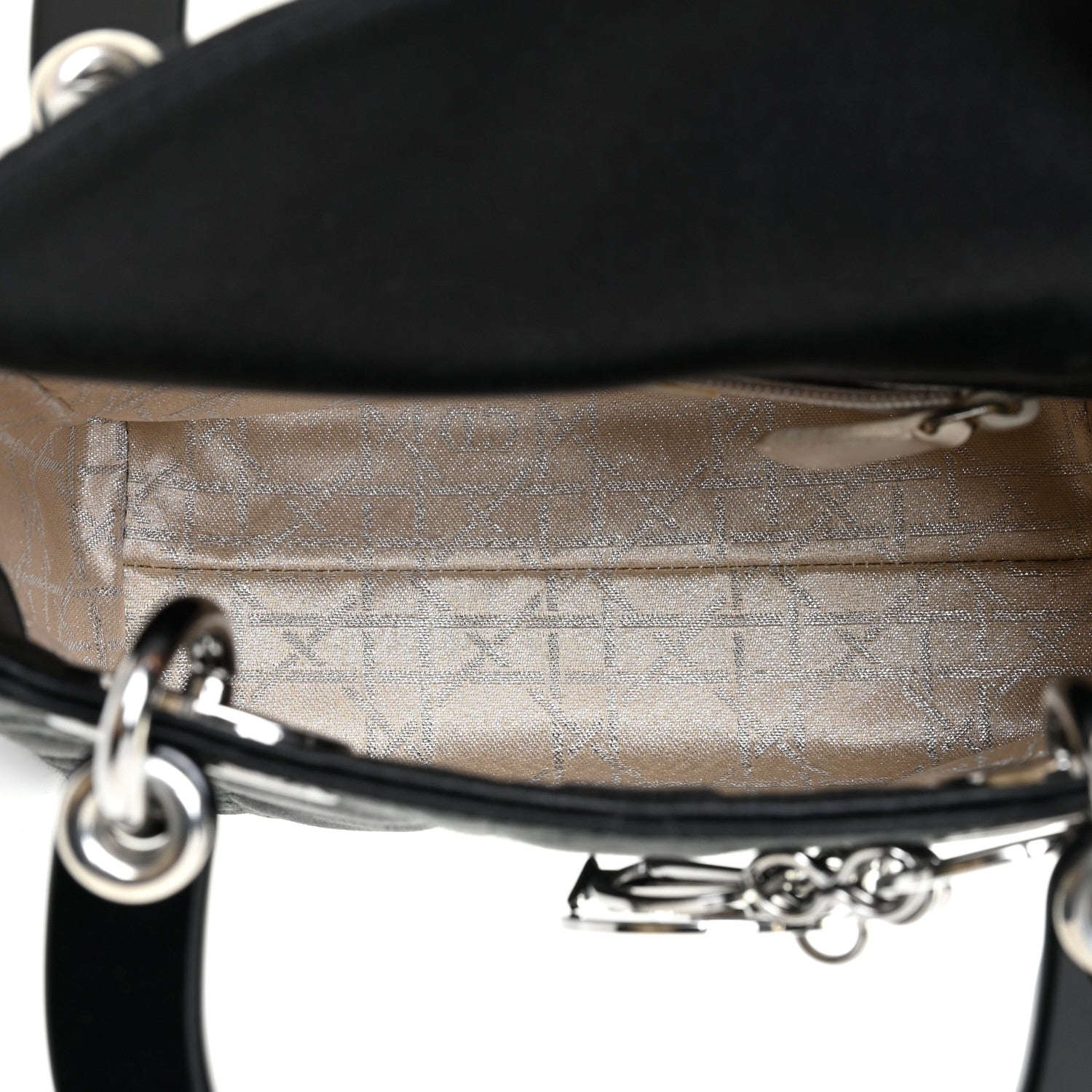 Christian Dior Satin Patent Cannage Mini Lady Dior Black 4 of 11