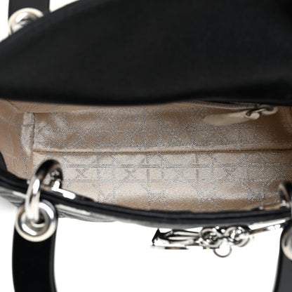 Christian Dior Satin Patent Cannage Mini Lady Dior Black 4 of 11