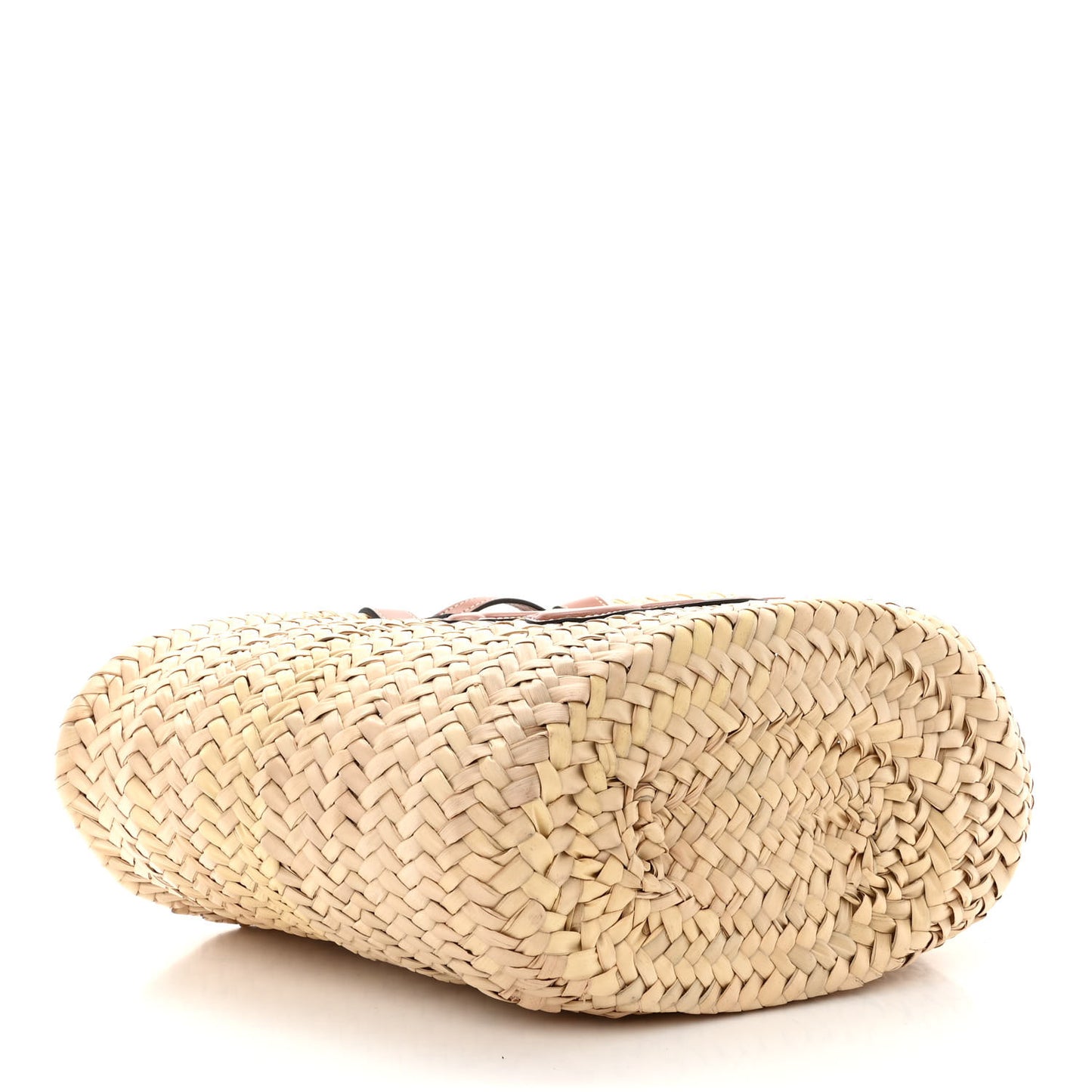 Raffia Calfskin Triomphe Teen Panier Tan