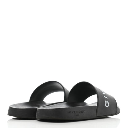 Givenchy Rubber Logo Pool Slide Sandals 38 Black 4 of 9