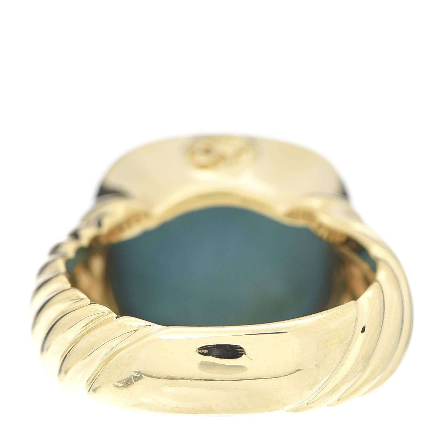 David Yurman 18K Yellow Gold Turquoise 12mm Noblesse Ring 54 7 4 of 6