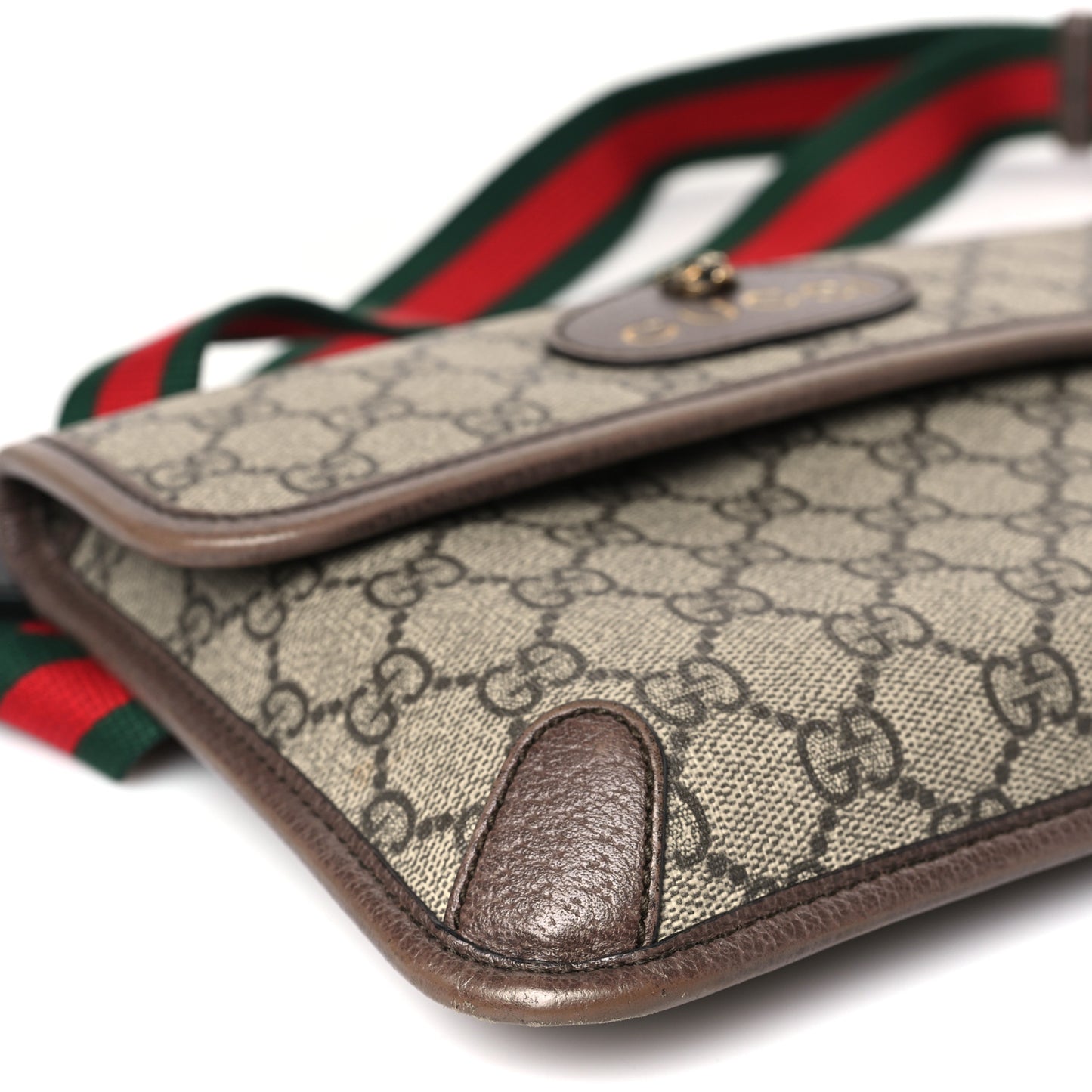 GG Supreme Monogram Neo Vintage Web Belt Bag Brown