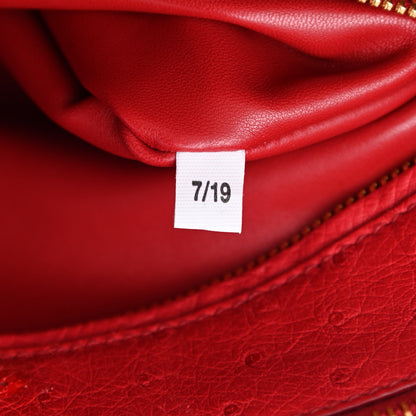 Prada Ostrich Large Galleria Double Zip Tote Fuoco 7 of 11