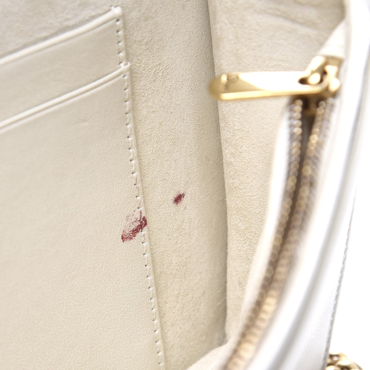 Christian Dior Calfskin Studded Diorama Wallet on Chain Pouch Off White 8 of 13