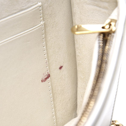 Christian Dior Calfskin Studded Diorama Wallet on Chain Pouch Off White 8 of 13
