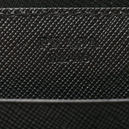 Prada Saffiano Metal Zip Around Wallet Black 7 of 10