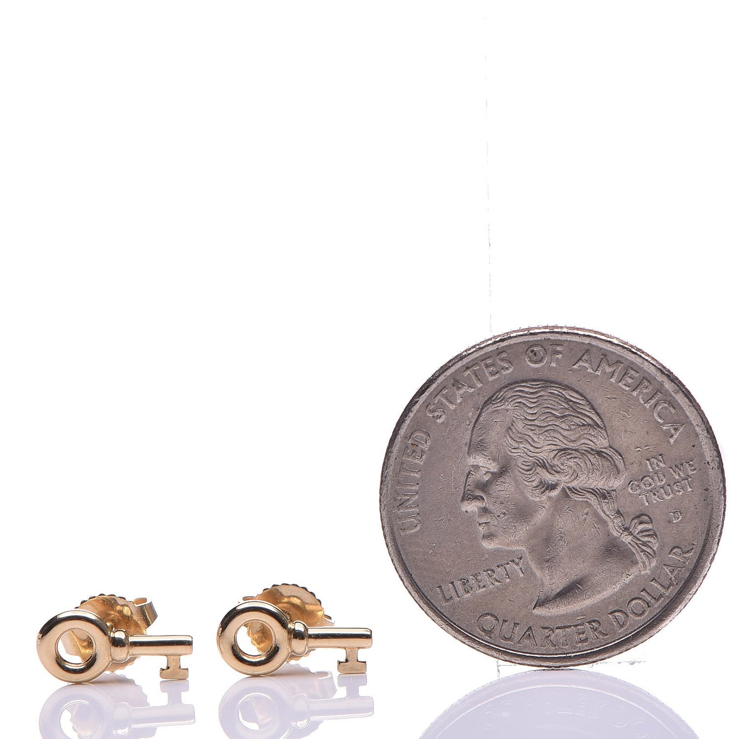 18K Yellow Gold Mini Key Earrings