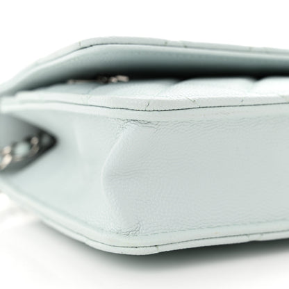 Chanel Caviar Quilted Wallet on Chain WOC Light Blue 10 of 11