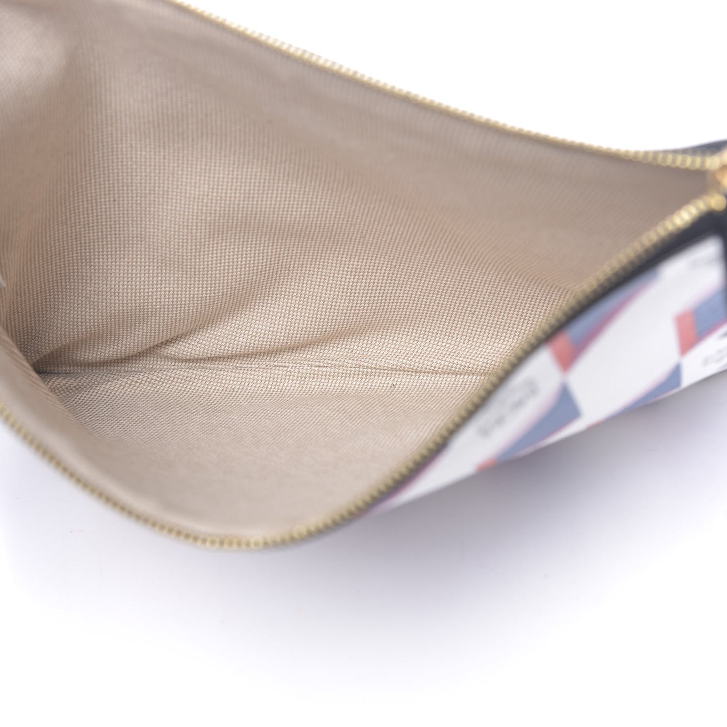 Visetos Diamond Printed Zip Pouch White