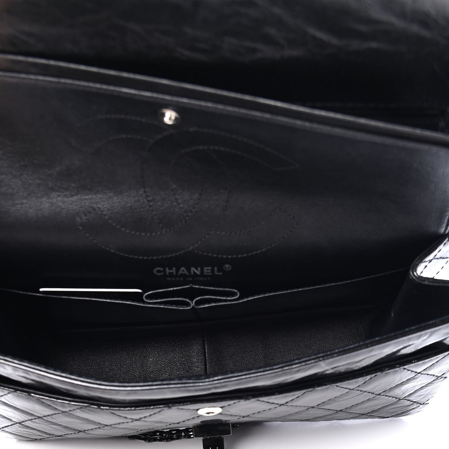 Glazed Calfskin Quilted 2.55 Reissue 226 Flap So Black