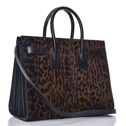 Saint Laurent Calf Hair Leopard Print Small Sac De Jour Black 3 of 10