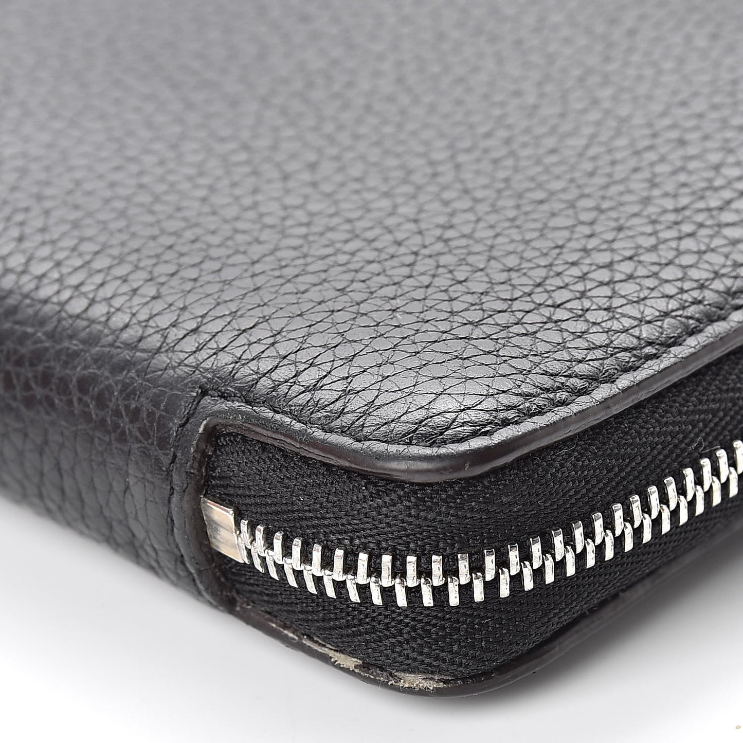 Drummed Calfskin Zip Around Multifunction Wallet Black Citron