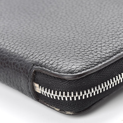 Celine Drummed Calfskin Zip Around Multifunction Wallet Black Citron 14 of 15