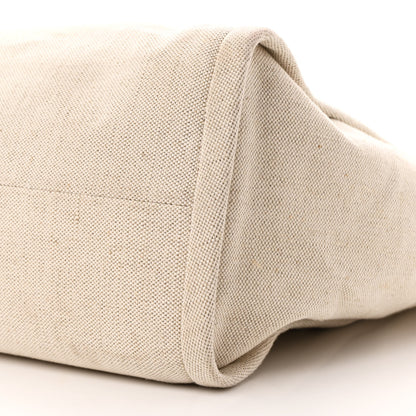 Prada Linen Vitello Large Logo Tote Natural 10 of 10