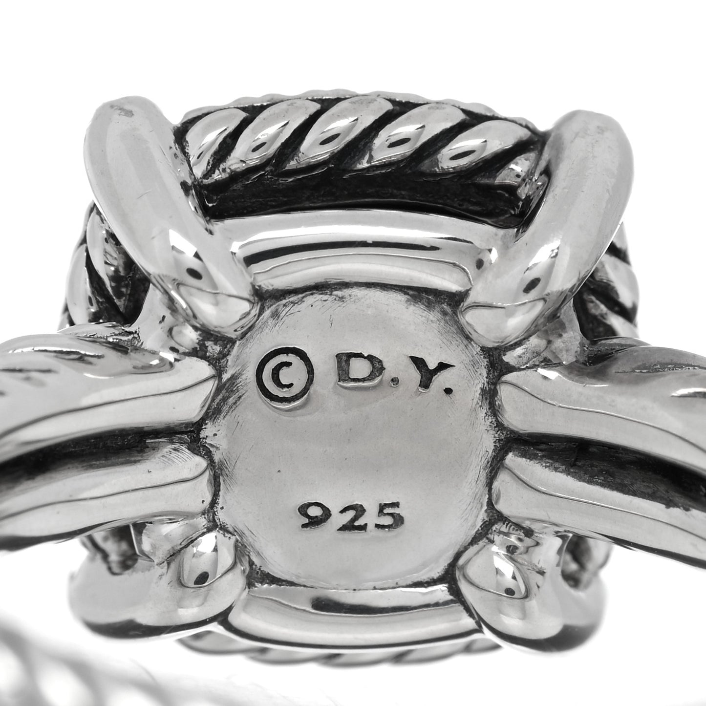 Sterling Silver Diamond Black Onyx 9mm Chatelaine Pave Bezel Ring 53 6.5
