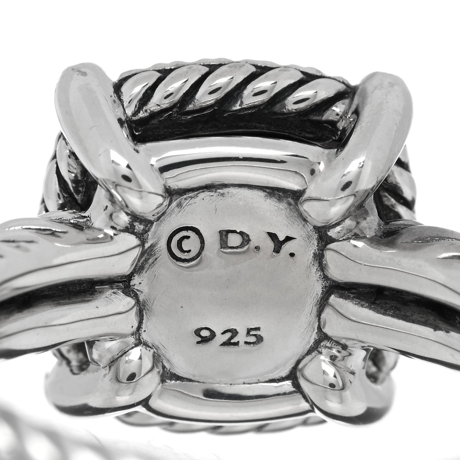 David Yurman Sterling Silver Diamond Black Onyx 9mm Chatelaine Pave Bezel Ring 53 6.5 4 of 4