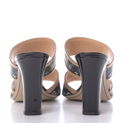 Louis Vuitton Monogram Multicolor Sandals 38.5 Black 5 of 12